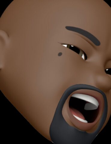 A 3 d image of an african american man 's face.