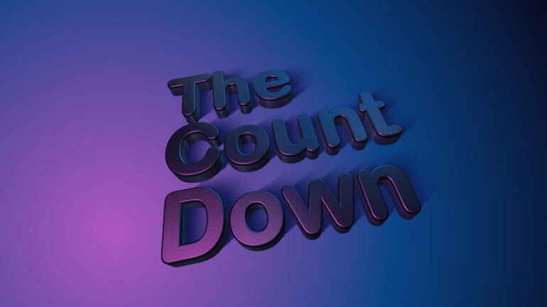 A purple and blue background with the words " the count down ".